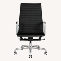 Herman Miller Black Eames Aluminum Leather Office Chair