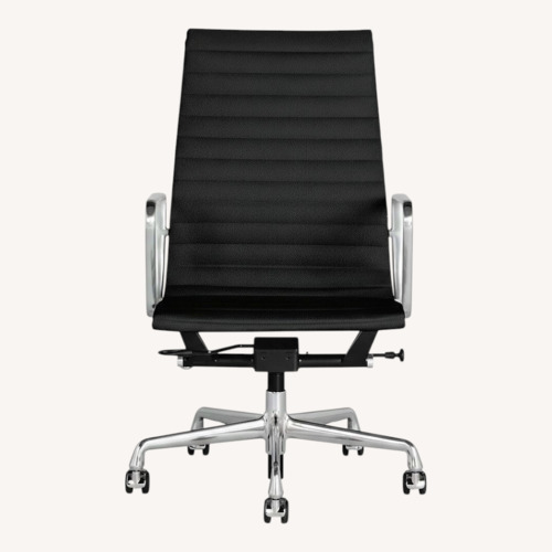 Used Herman Miller Black Eames Aluminum Leather Office Chair for sale on AptDeco