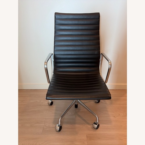 Used Herman Miller Black Eames Aluminum Leather Office Chair for sale on AptDeco