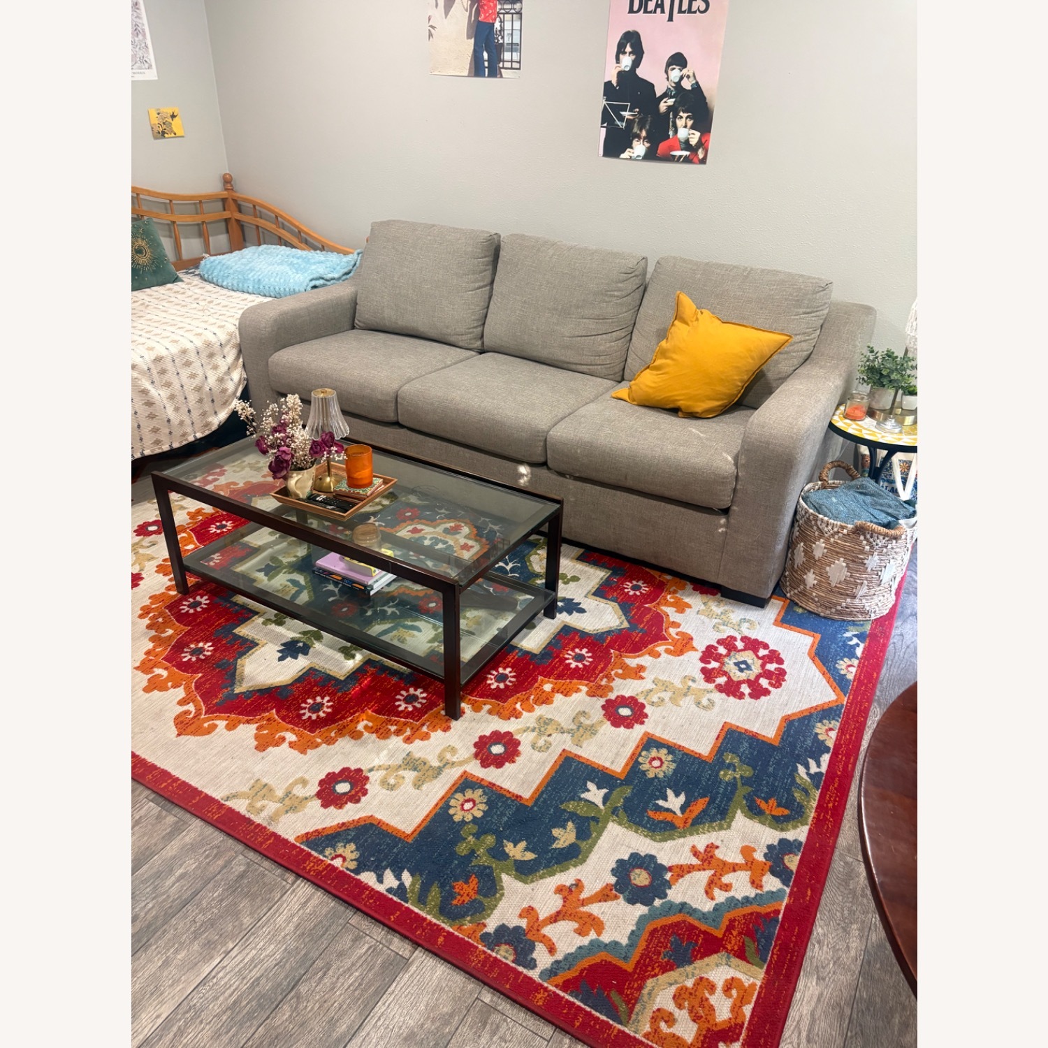 Light Gray Fabric 3+ Seater Sofa - image-4