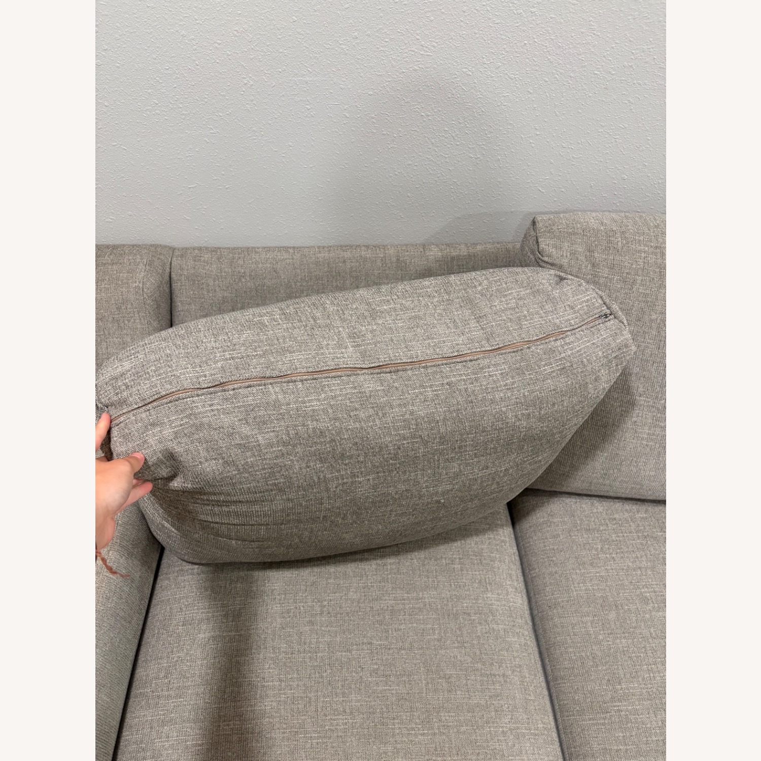 Light Gray Fabric 3+ Seater Sofa - image-3