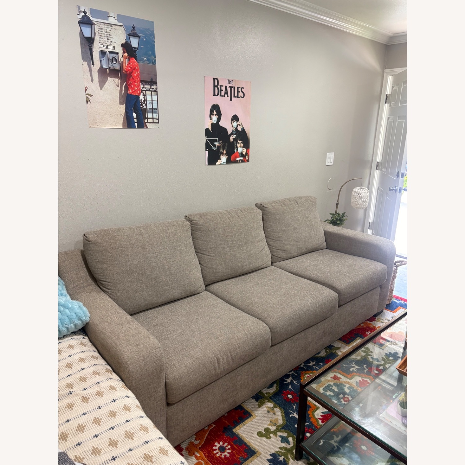 Light Gray Fabric 3+ Seater Sofa - image-2