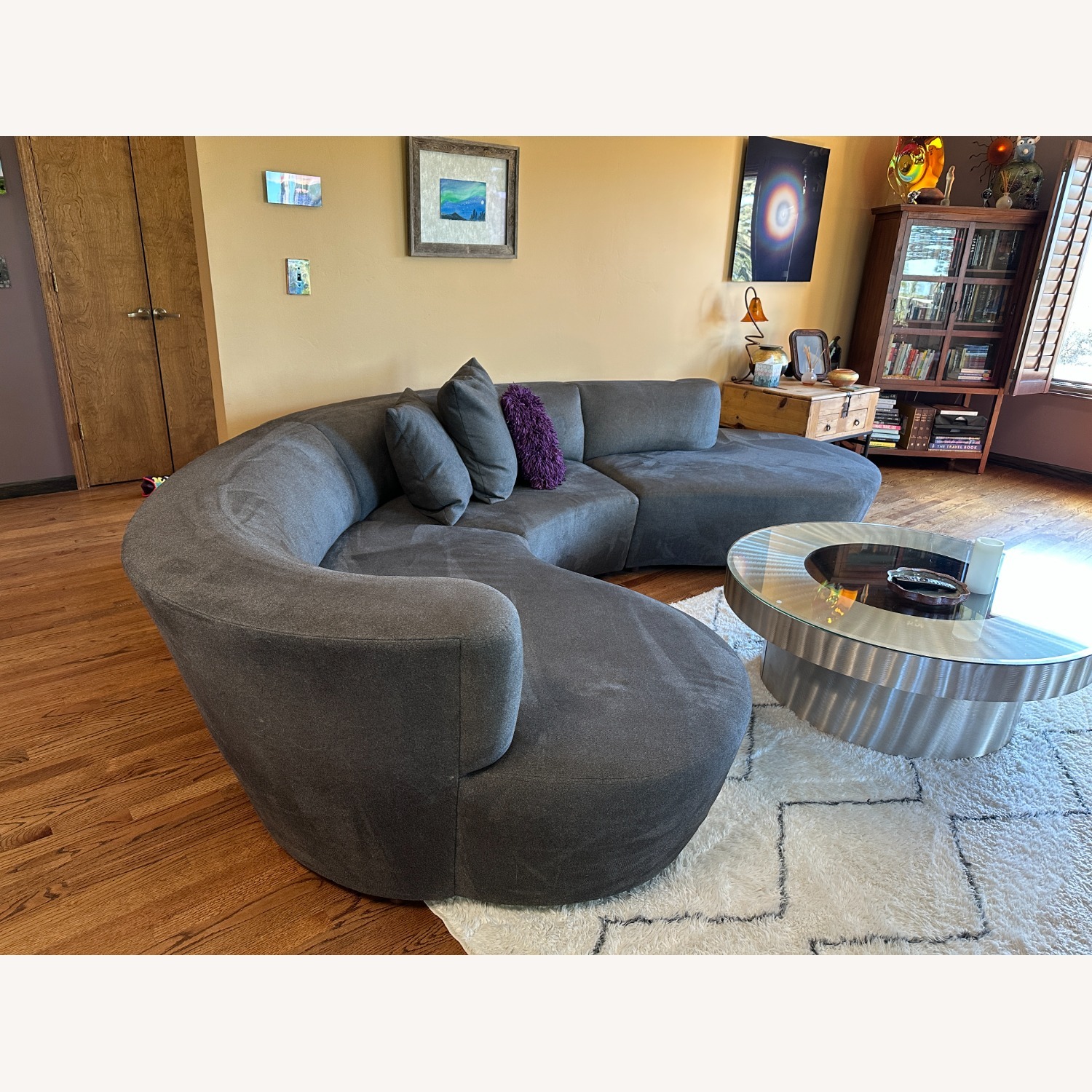 Lazar Arabella Light Gray Microsuede 2 Piece Sectional - image-2