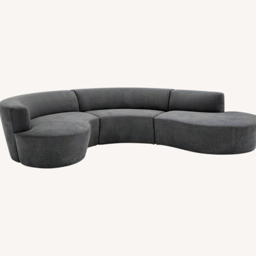 Used Lazar Arabella Light Gray Microsuede 2 Piece Sectional for sale on AptDeco