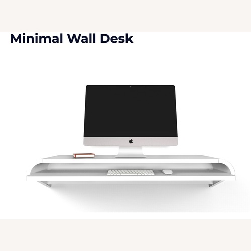 Used White Wood Desk Minimal Float Wall Desk for sale on AptDeco