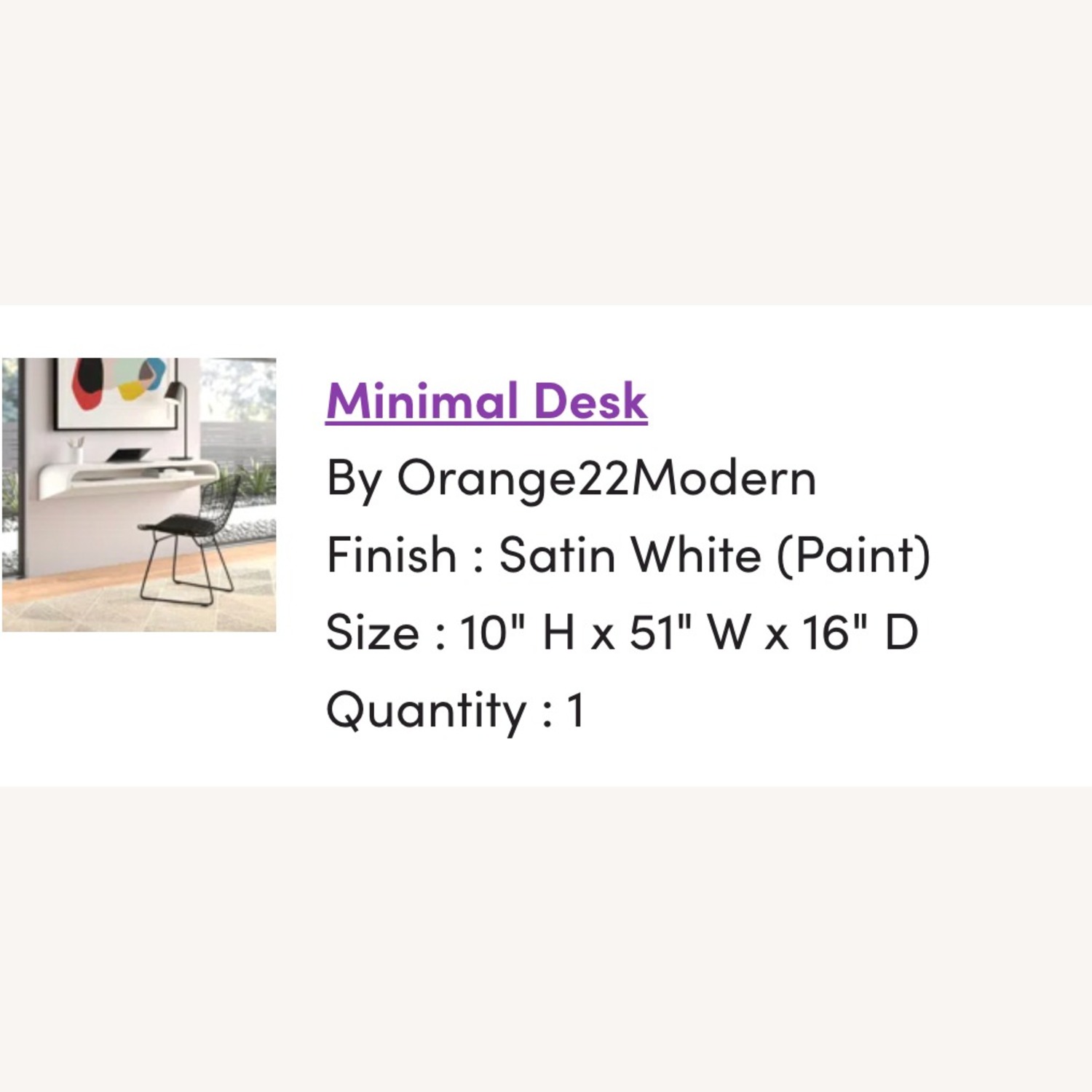 White Wood Desk Minimal Float Wall Desk - image-3