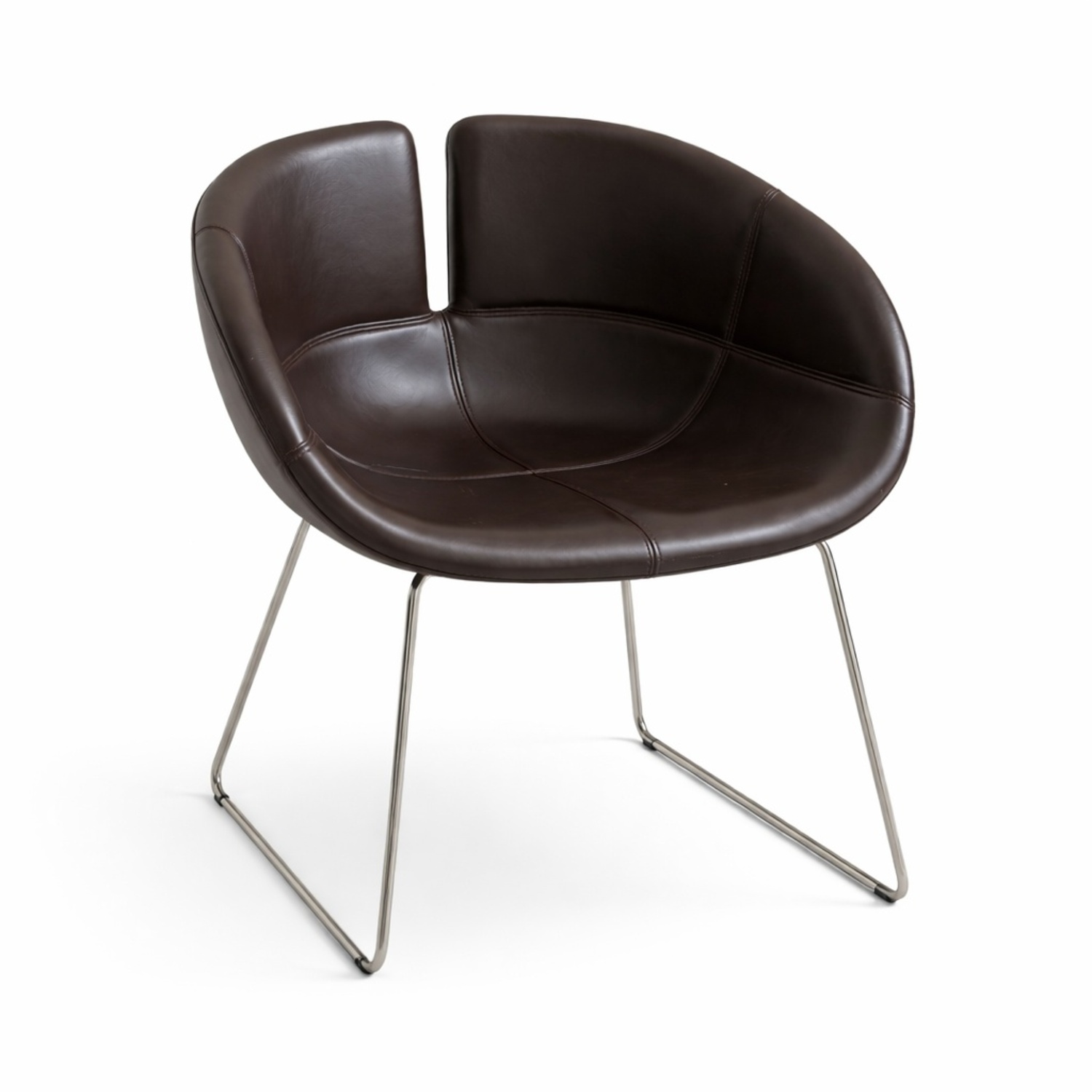 Moroso Fjord Dark Brown Leather Armchair - image-5