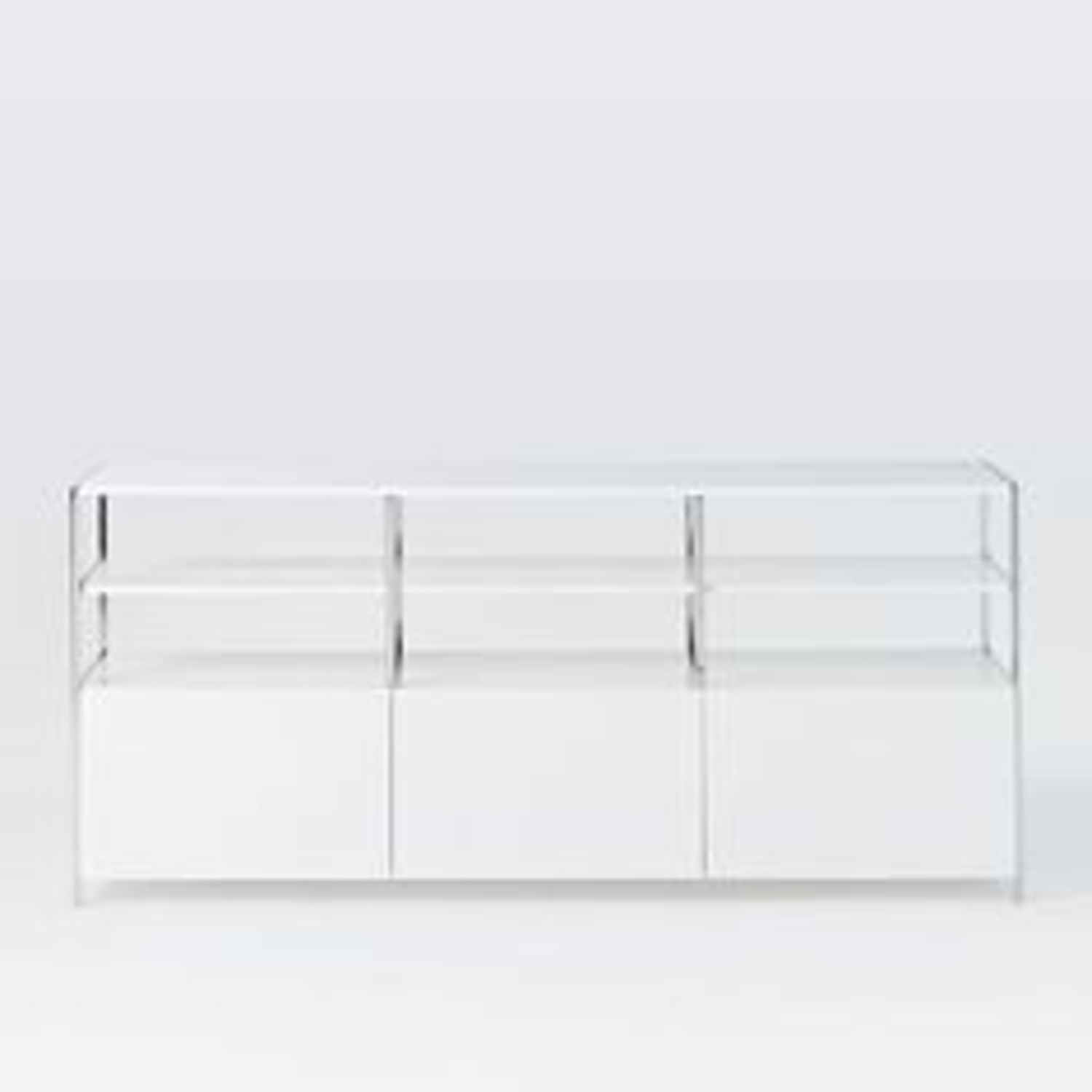 West Elm White Lacquer Media Storage - image-9