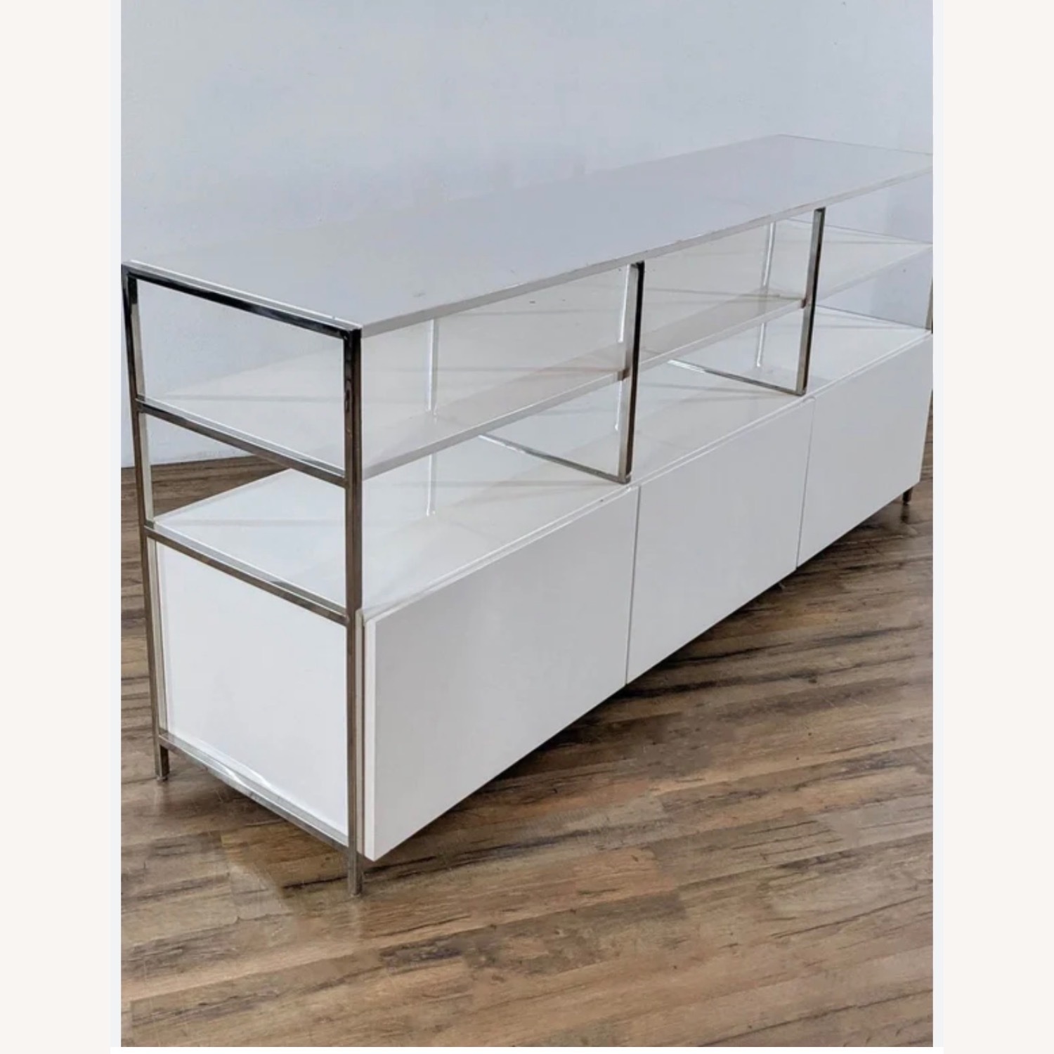 West Elm White Lacquer Media Storage - image-3