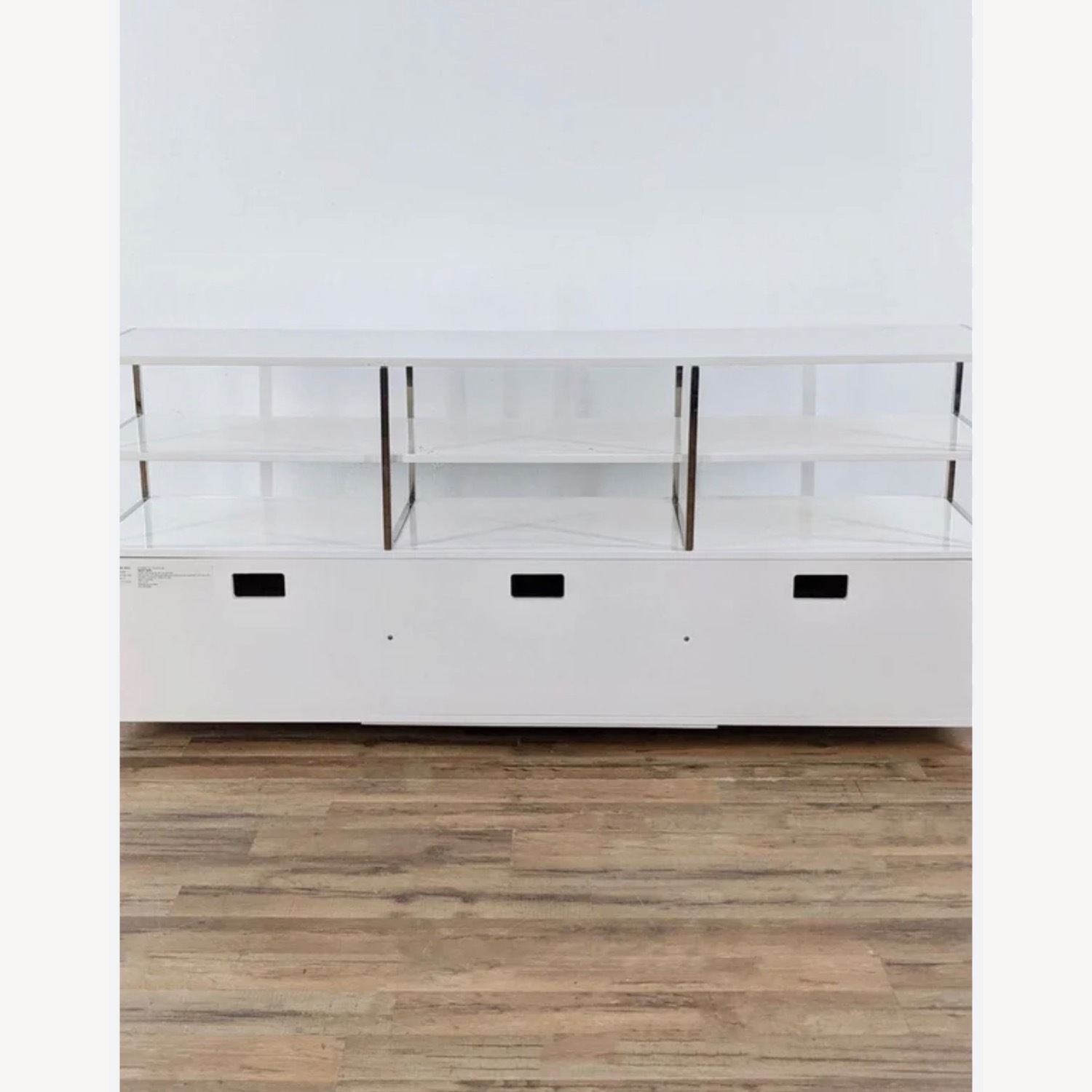 West Elm White Lacquer Media Storage - image-5
