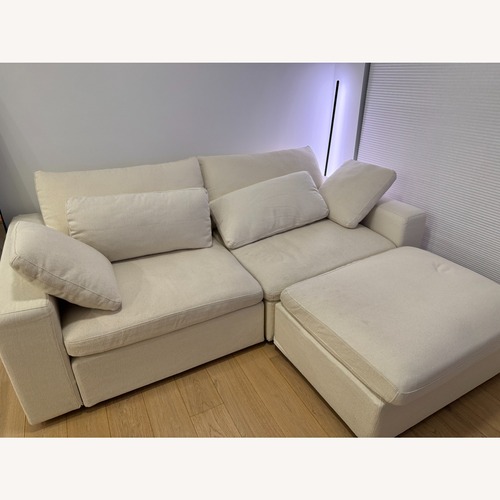 Used White Velvet 3+ Piece Sectional for sale on AptDeco