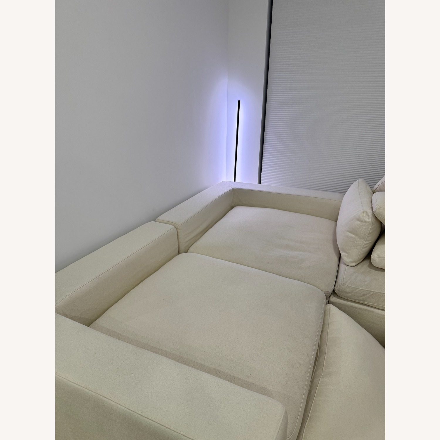 White Velvet 3+ Piece Sectional - image-4