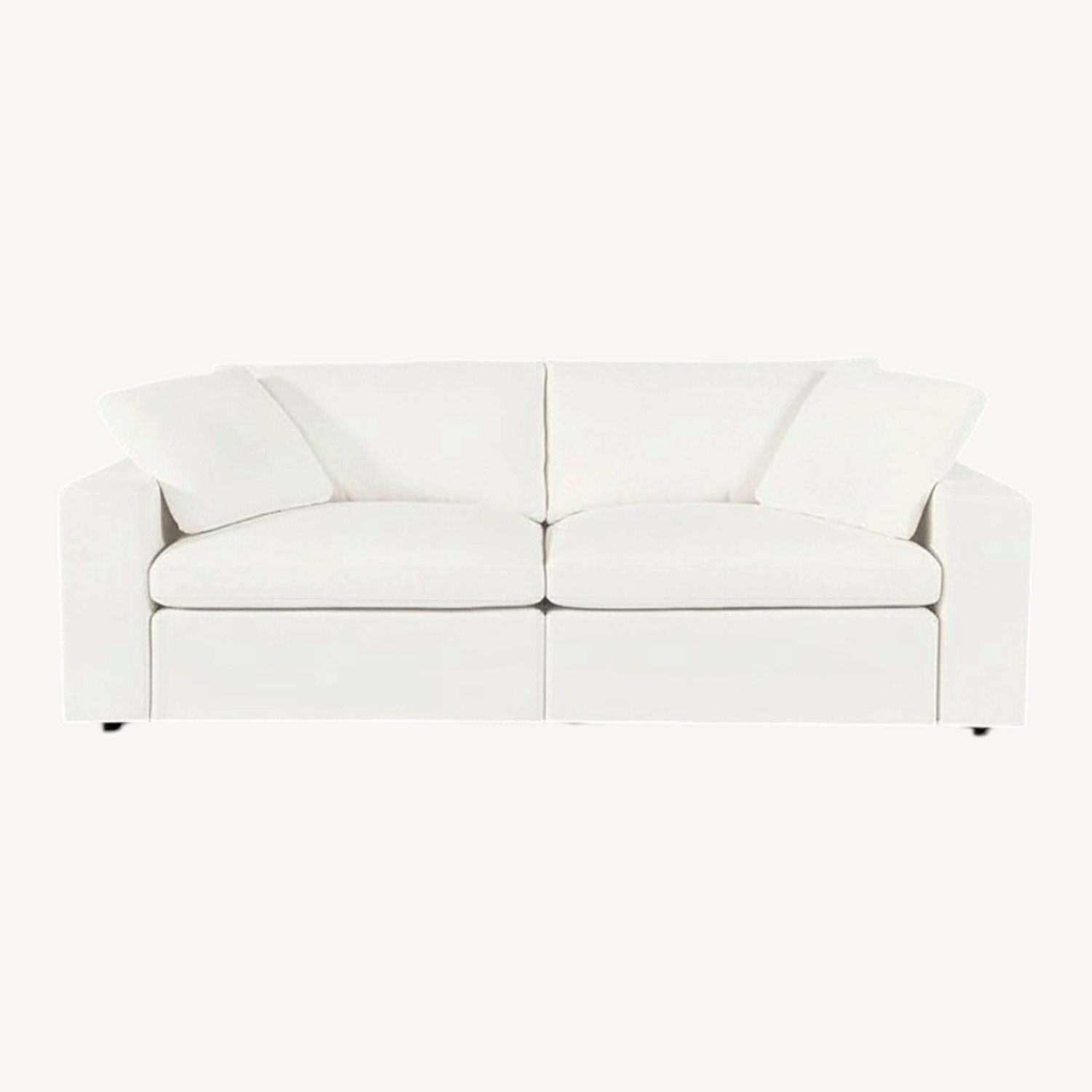 White Velvet 3+ Piece Sectional - image-0