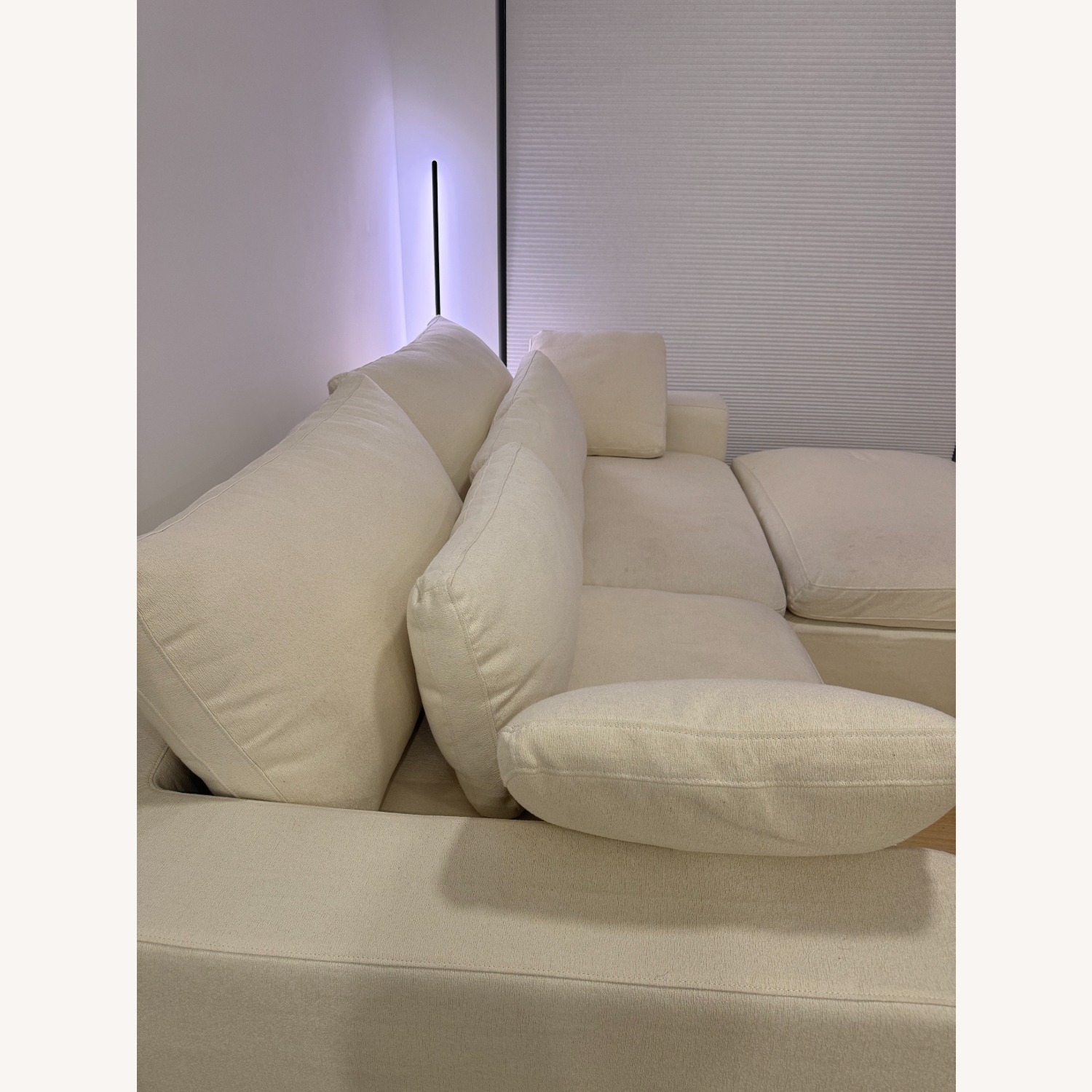 White Velvet 3+ Piece Sectional - image-3