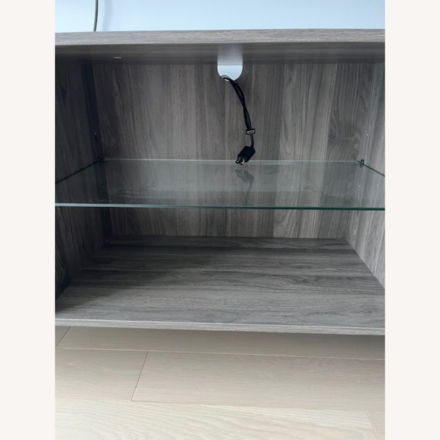 Mid Century Modern Glass Shelf TV Stand 60'' - image-4