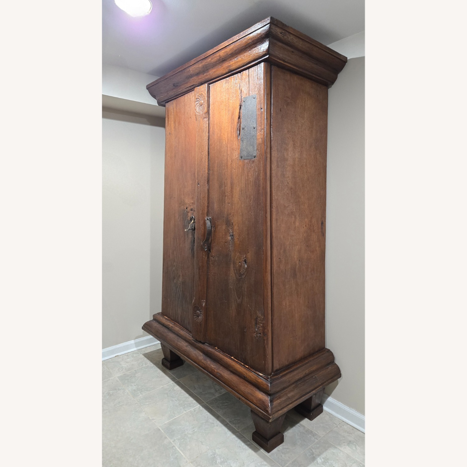 Dark Brown Wood Armoire - image-2