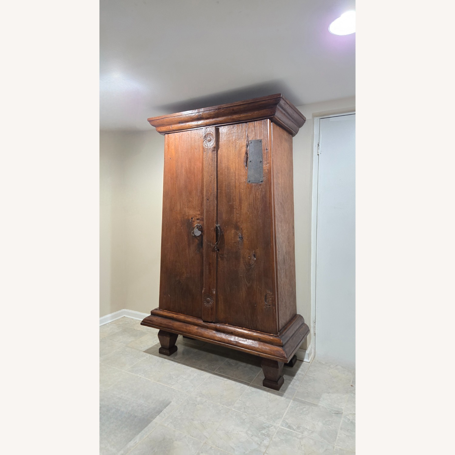 Dark Brown Wood Armoire - image-1