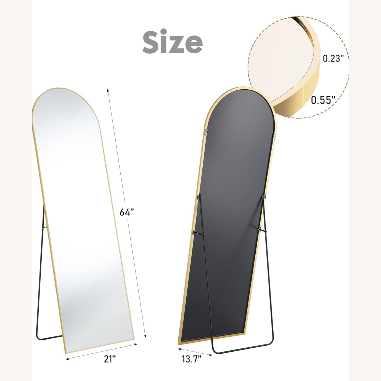 Sweetcrispy Gold Arched Full-Lenght Mirror - image-7
