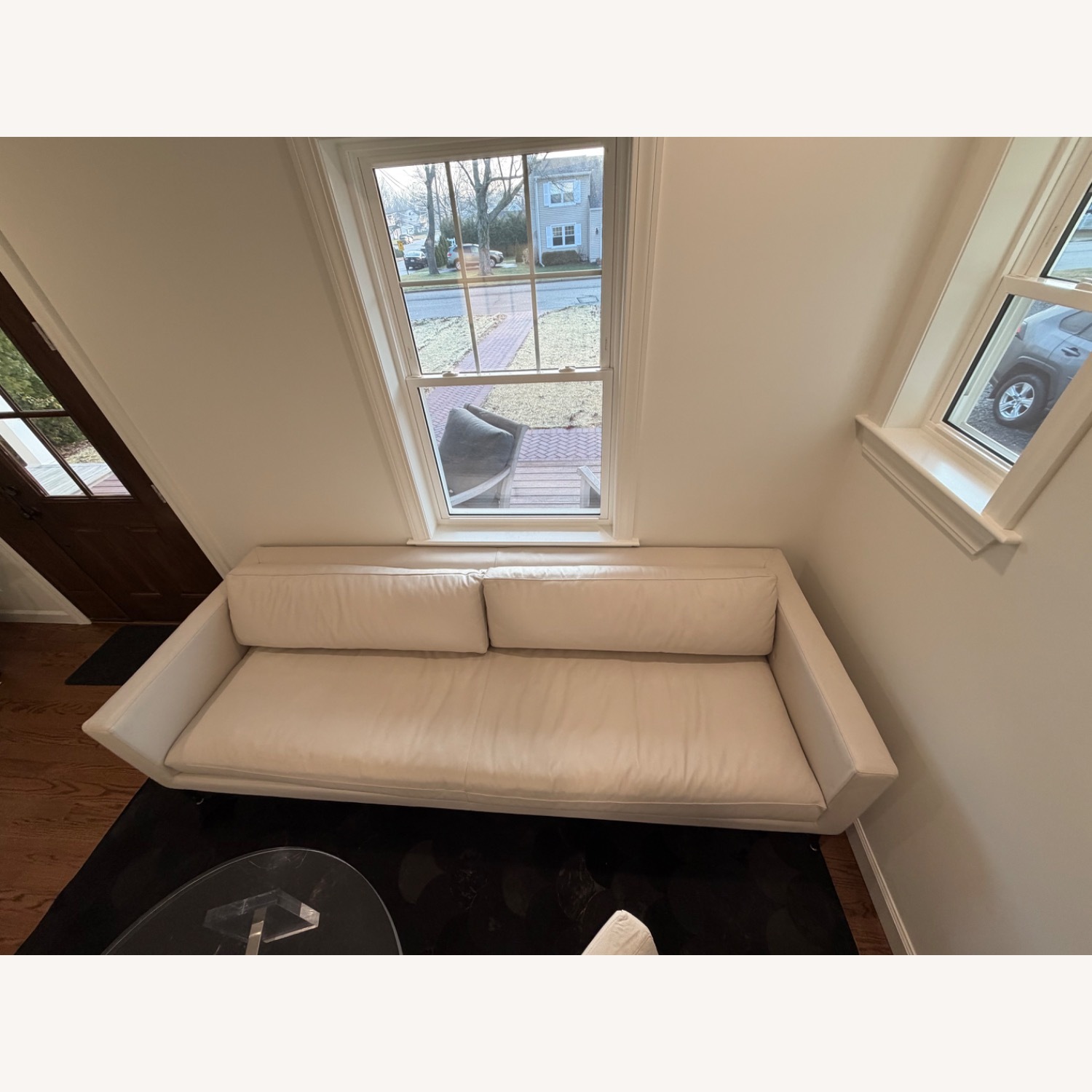 Restoration Hardware Italia White Leather 3+ Seater Sofa - image-3