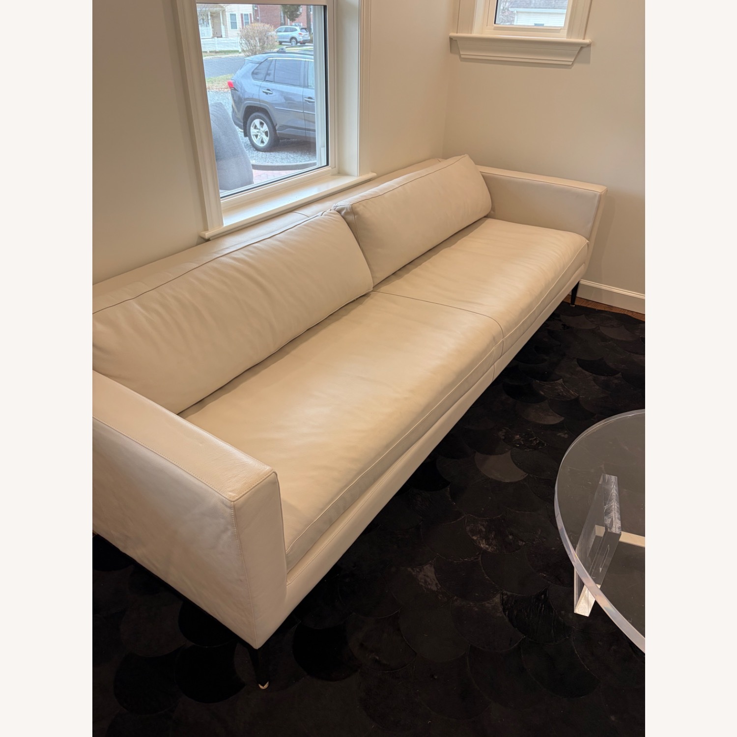 Restoration Hardware Italia White Leather 3+ Seater Sofa - image-1