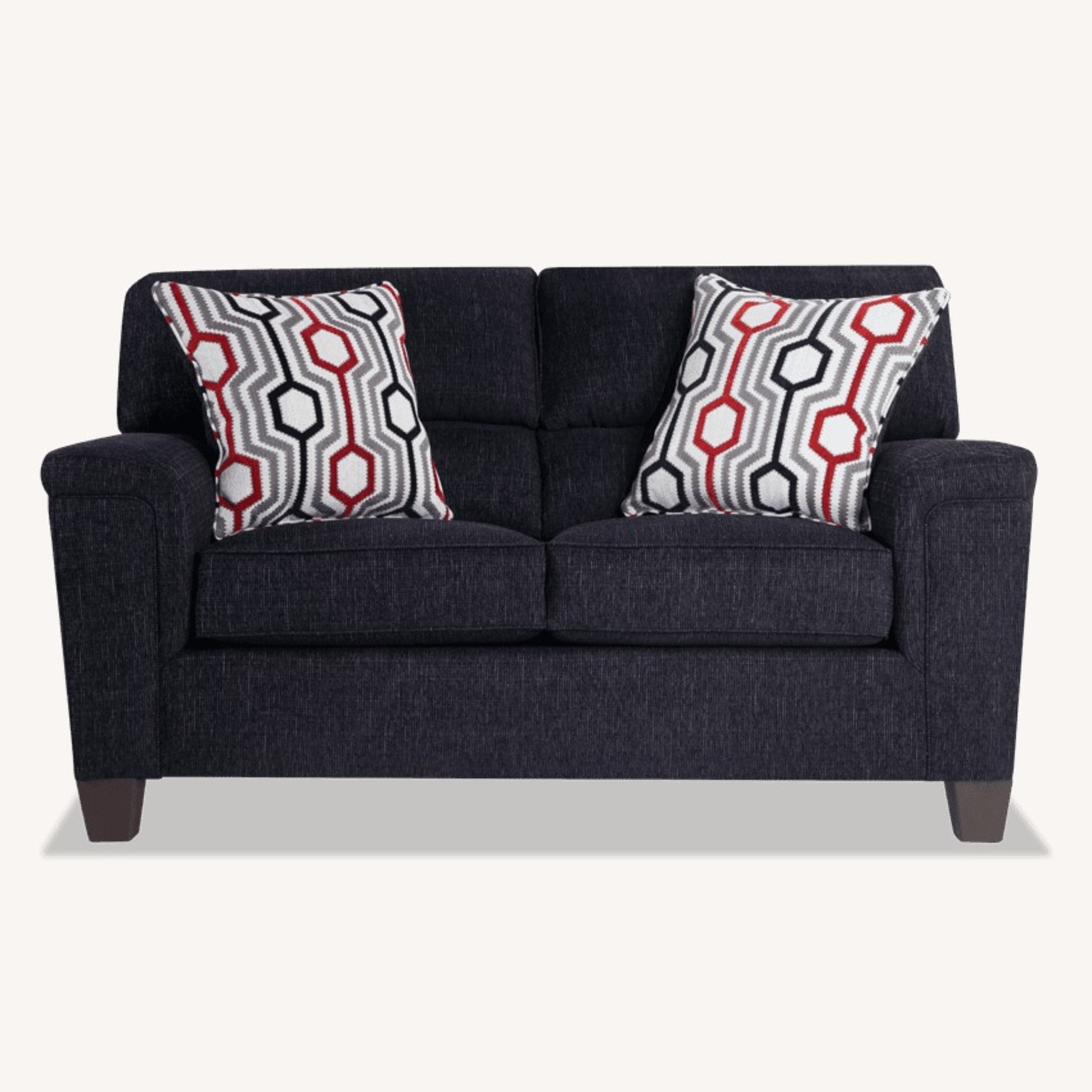 Onyx Black Fabric Loveseat - image-3