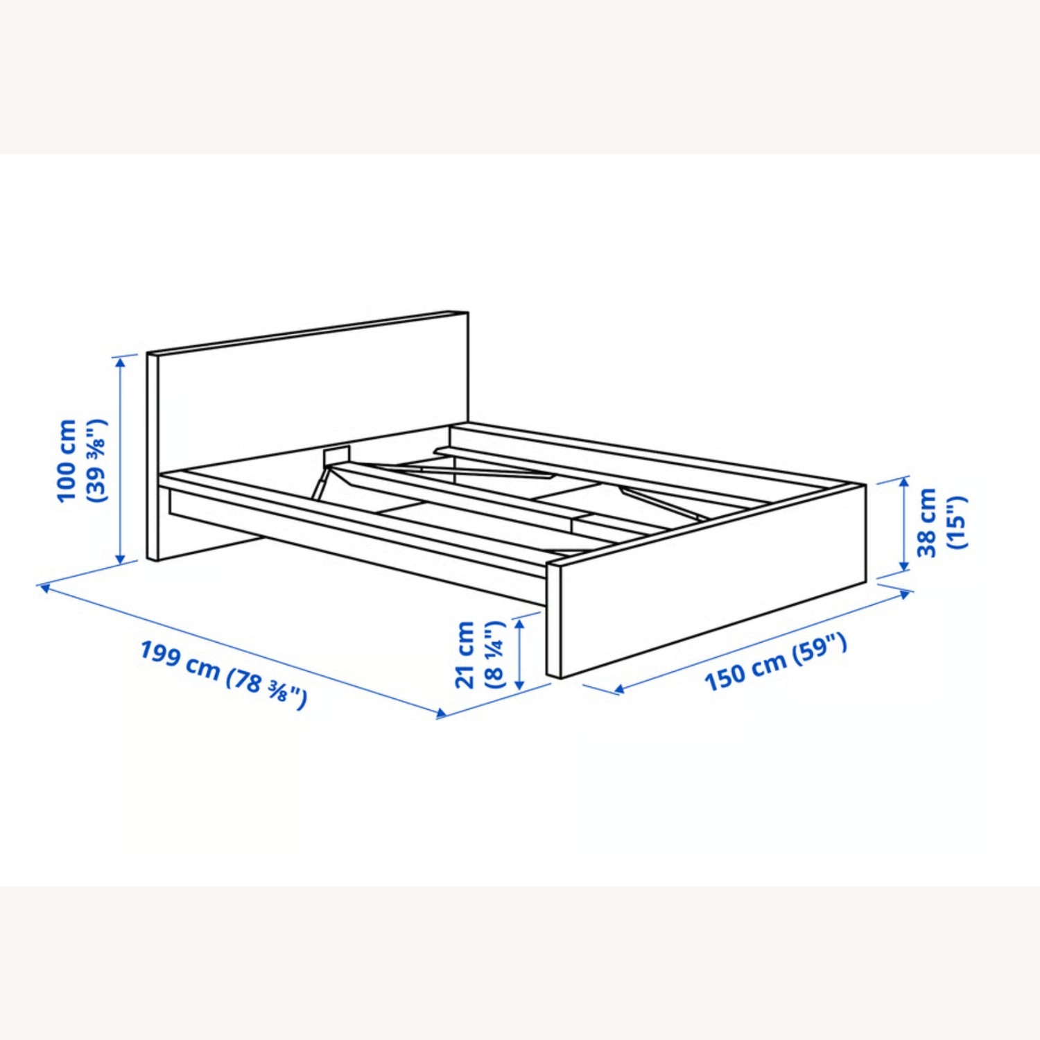 IKEA MALM White Wood Full Bed - image-2