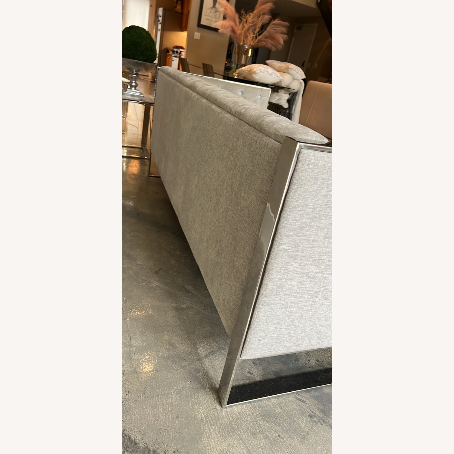 AllModern Light Gray Fabric 3+ Seater Sofa - image-4