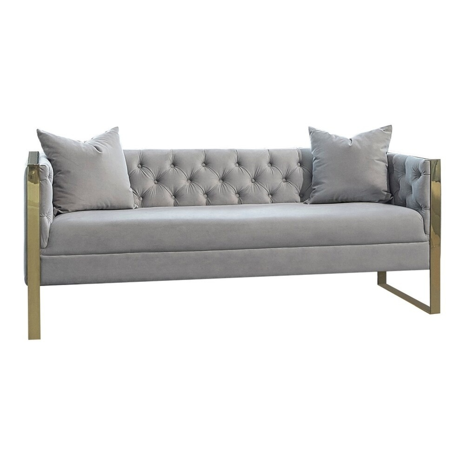 AllModern Light Gray Fabric 3+ Seater Sofa - image-5