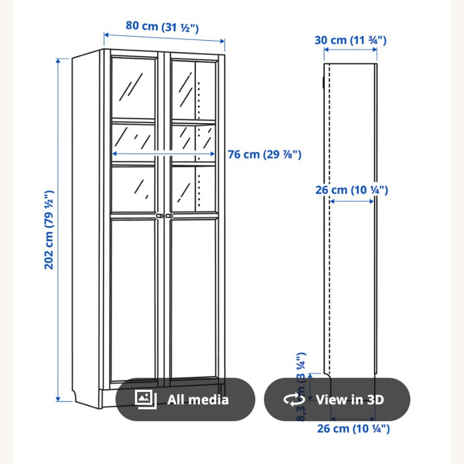 IKEA BILLY / OXBERG White Bookcase - image-3