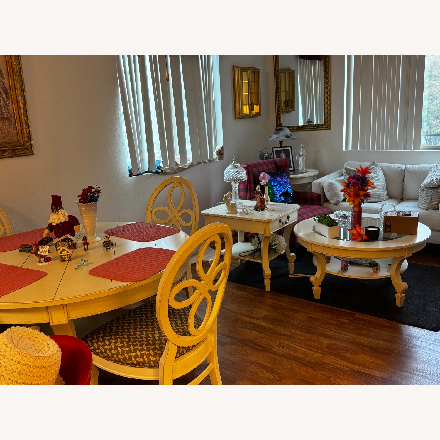 French County Style Dining Set - Antique White - image-1