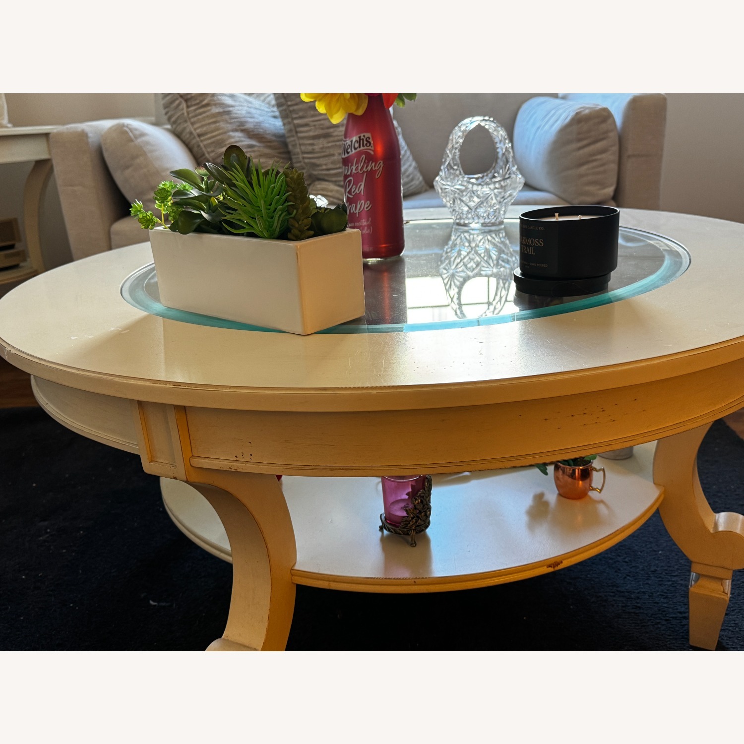 Stanley Furniture White Wood Coffee Table - image-1