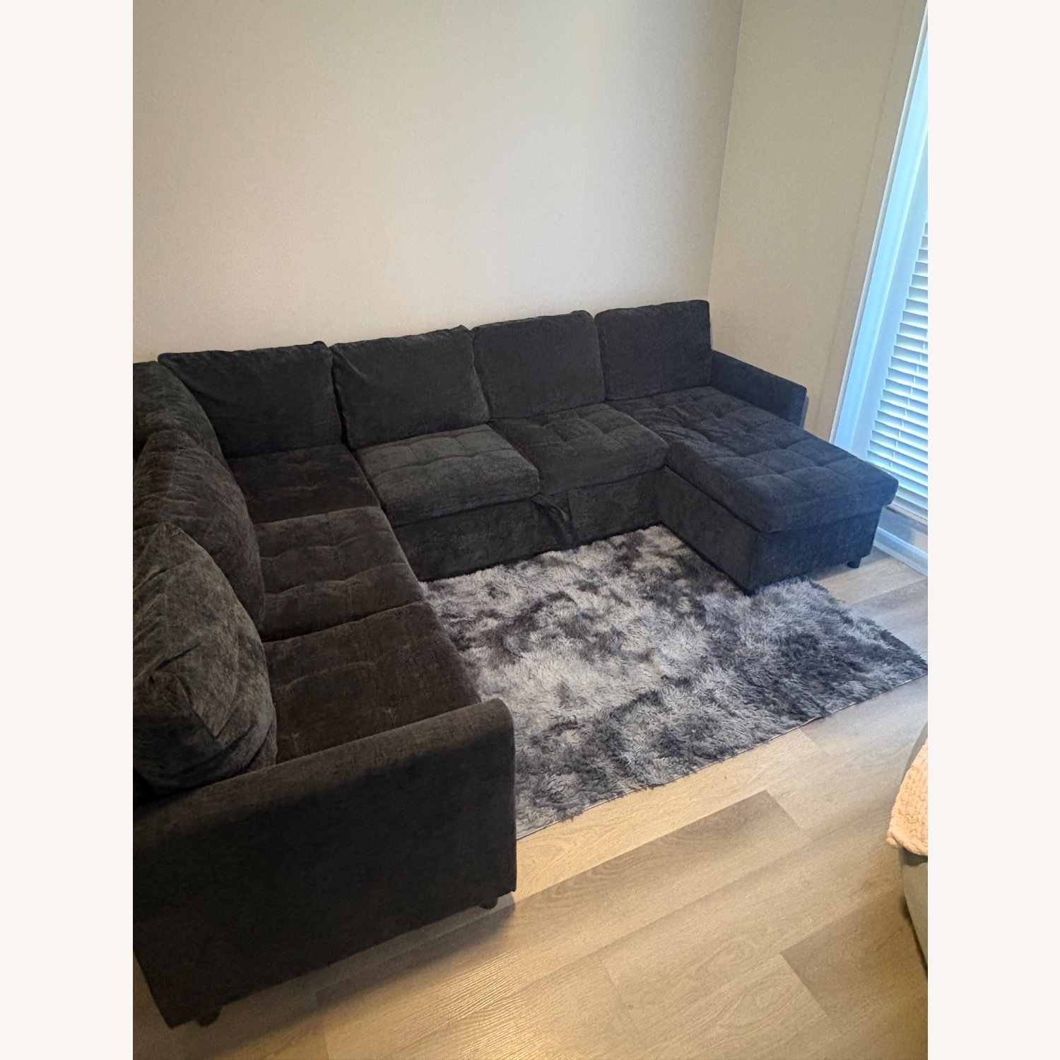 Black Fabric Sleeper Sofa - image-3