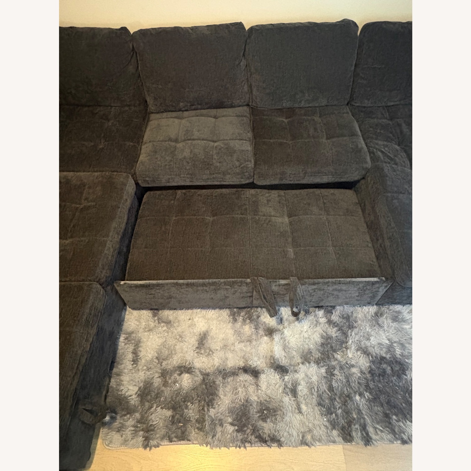 Black Fabric Sleeper Sofa - image-5