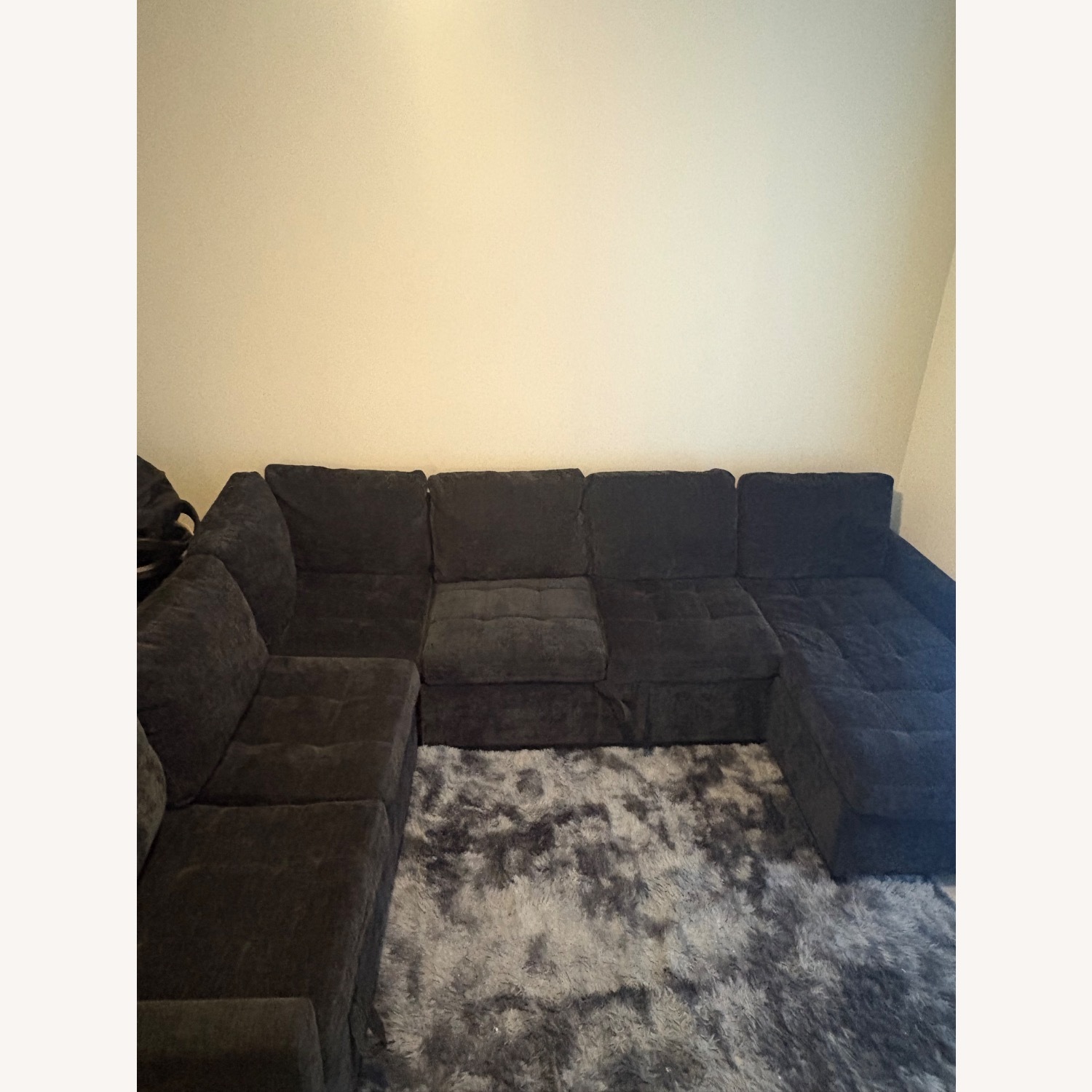 Black Fabric Sleeper Sofa - image-4