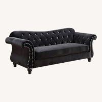 Black Fabric 2 Seater Sofa