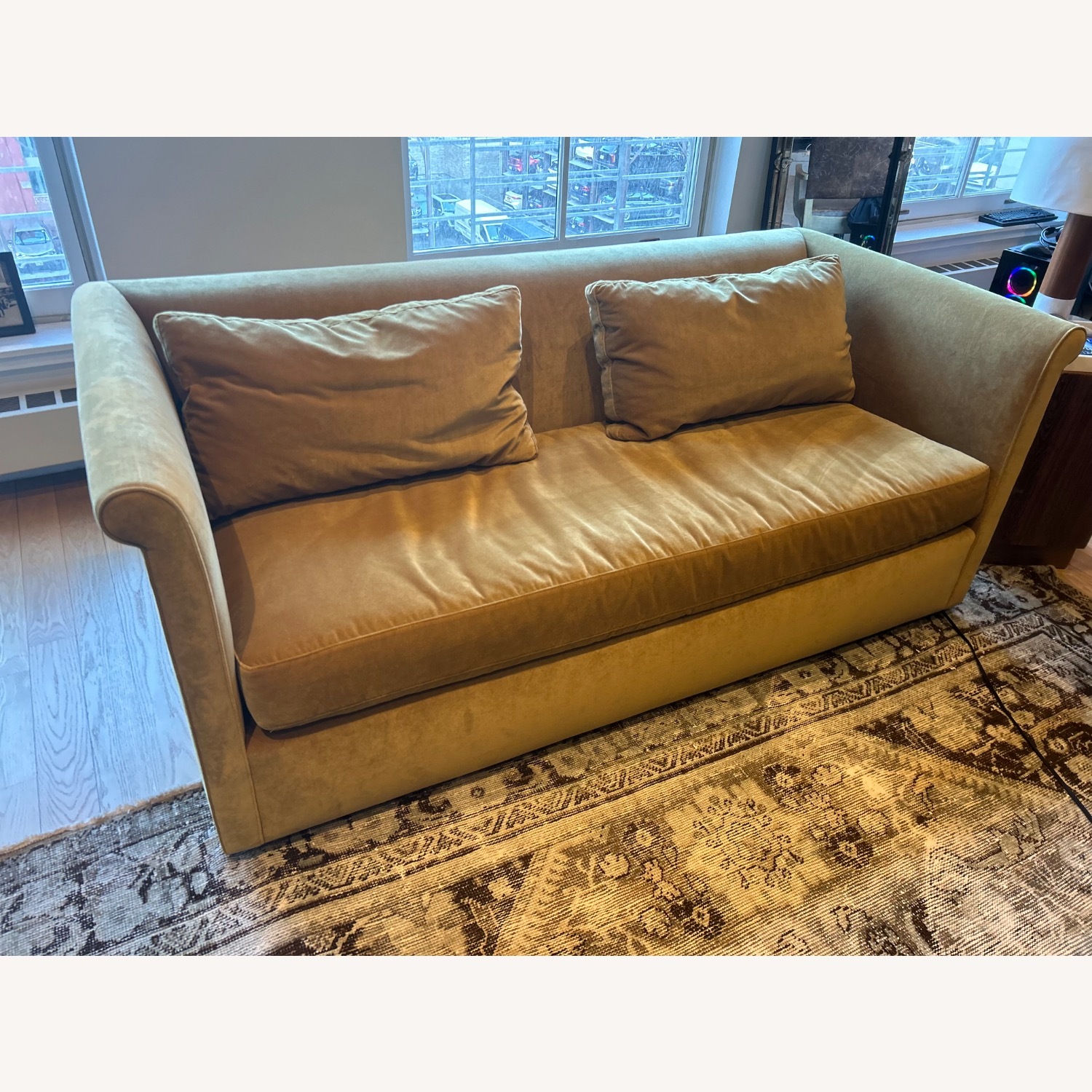 ABC Carpet and Home Green Velvet Sleeper Sofa - image-1