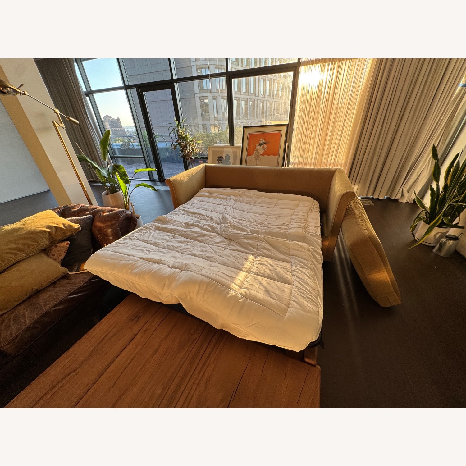 ABC Carpet and Home Green Velvet Sleeper Sofa - image-3