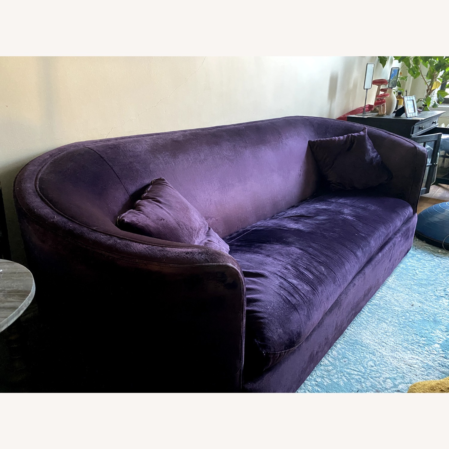 Anthropologie Vera Purple Velvet Sofa - image-2