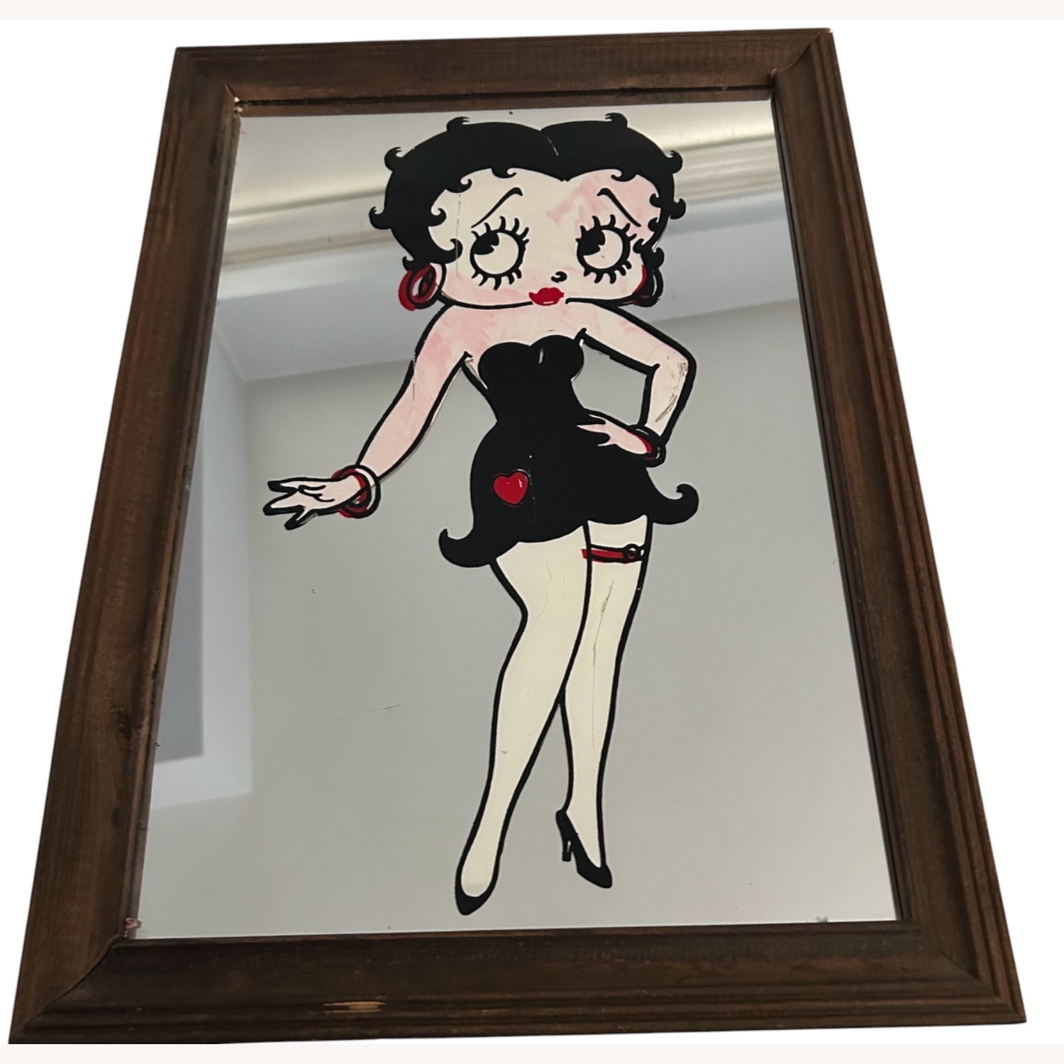 Vintage/Antique Finds Dark Brown Wall Mirror - image-1