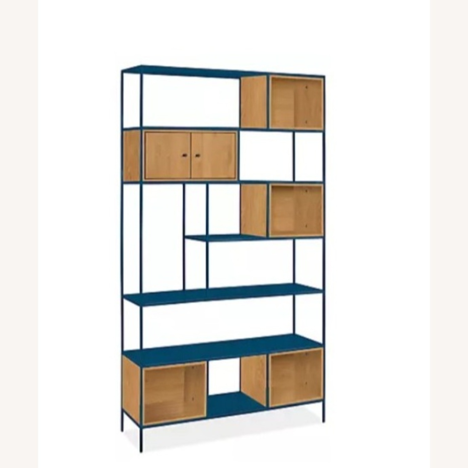 Room & Board Foshay Blue Metal and Oak Bookcase - image-6