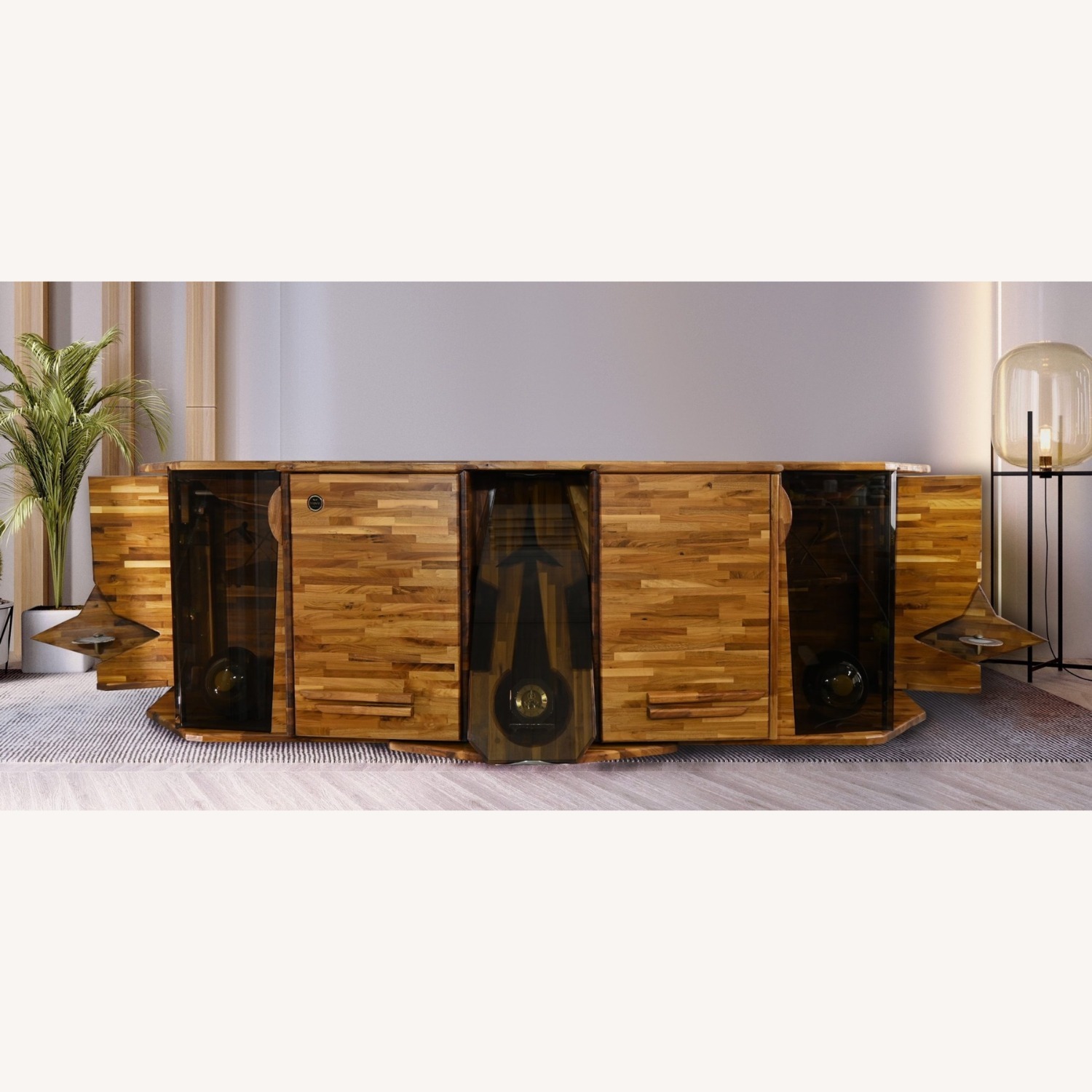Art Furniture Dark Brown Wood Sideboard - image-1