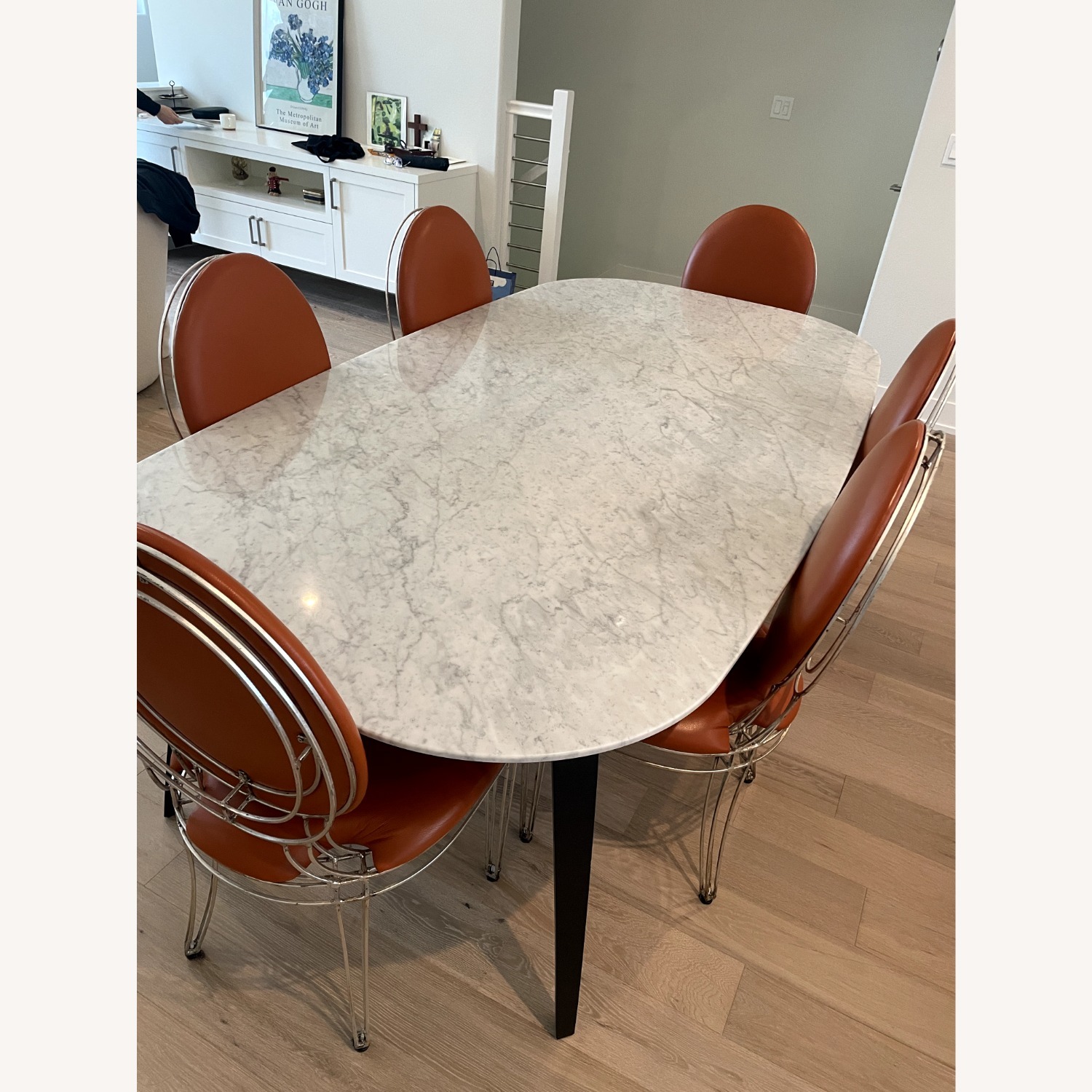 Gubi Elliptical White Marble Dining Table - image-3