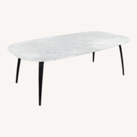 Gubi Elliptical White Marble Dining Table