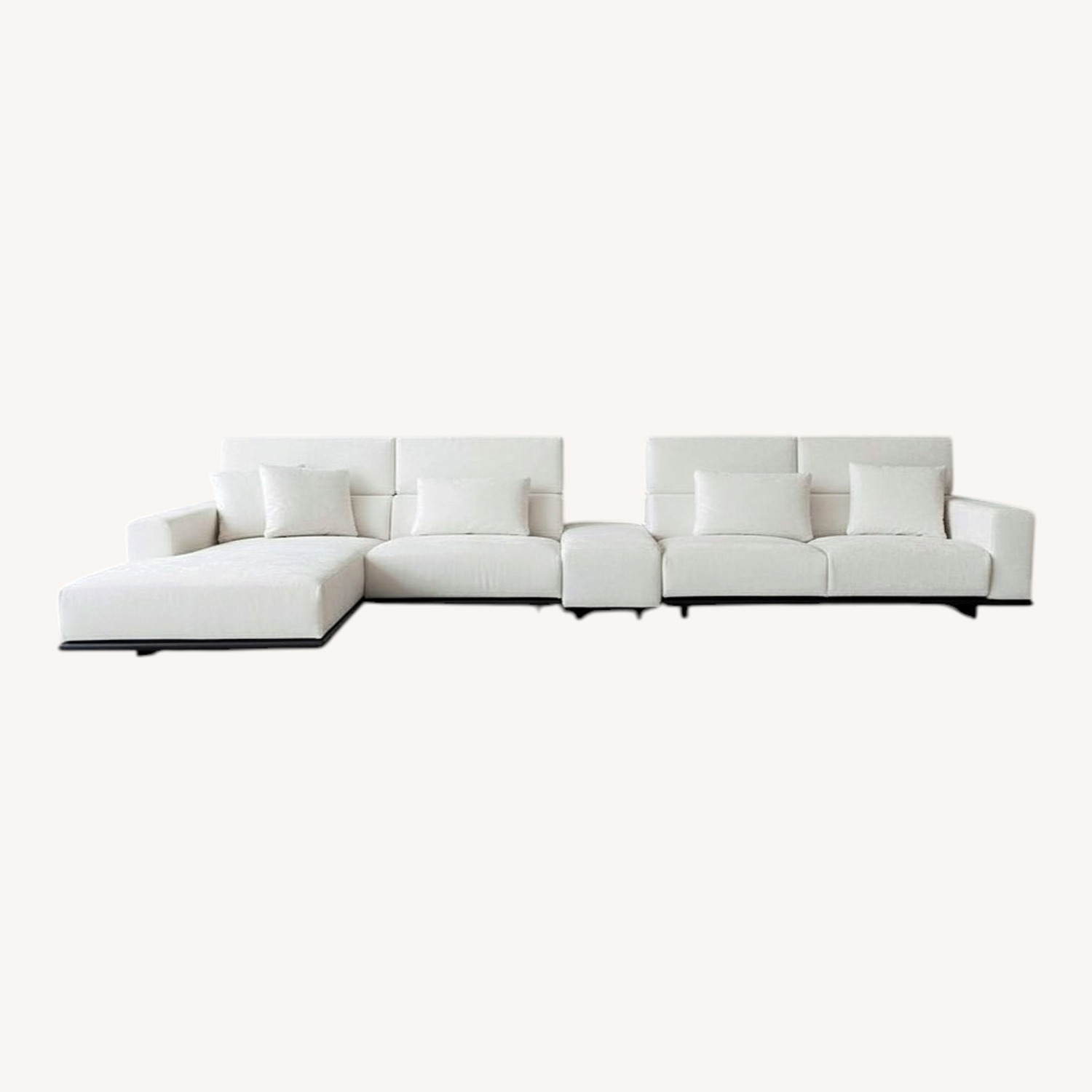 Lazzoni York Sofa White Fabric 3+ Piece Sectional - image-0
