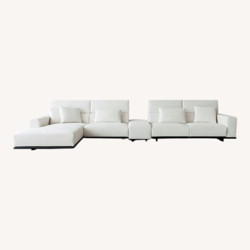 Used Lazzoni York Sofa White Fabric 3+ Piece Sectional for sale on AptDeco
