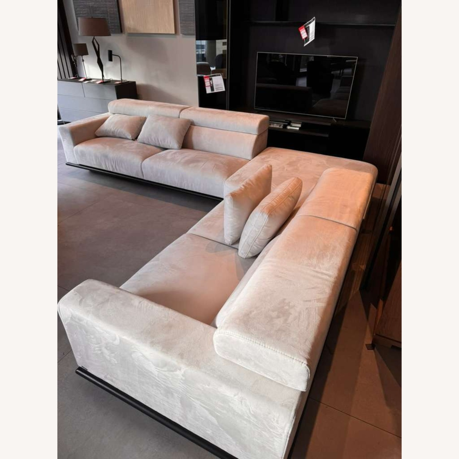 Lazzoni York Sofa White Fabric 3+ Piece Sectional - image-6