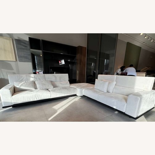 Used Lazzoni York Sofa White Fabric 3+ Piece Sectional for sale on AptDeco