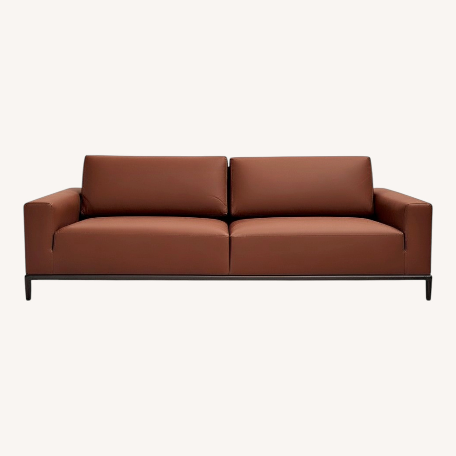 Lazzoni Berlin Dark Brown Leather 2 Seater Sofa - image-0