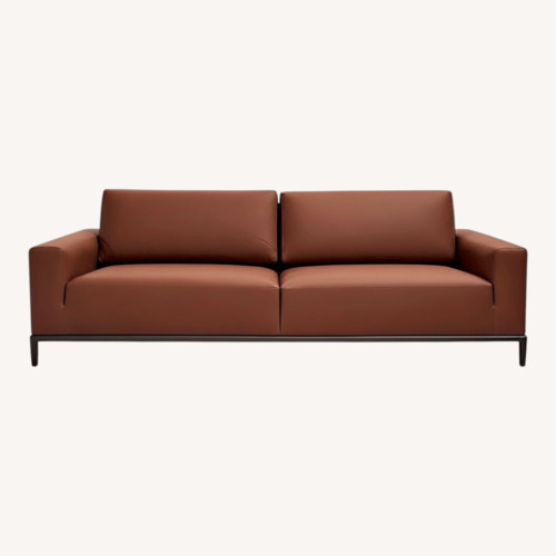 Used Lazzoni Berlin Dark Brown Leather 2 Seater Sofa for sale on AptDeco