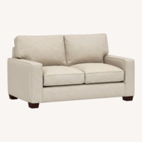 Pottery Barn Dark Gray Suede Loveseat